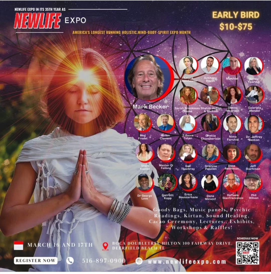 NewLife Expo holistic mind-body-spirit event poster featuring Ericka Boussarhane