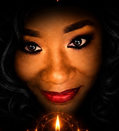 Portrait of international psychic medium Ericka Boussarhane, the Psychic Diva